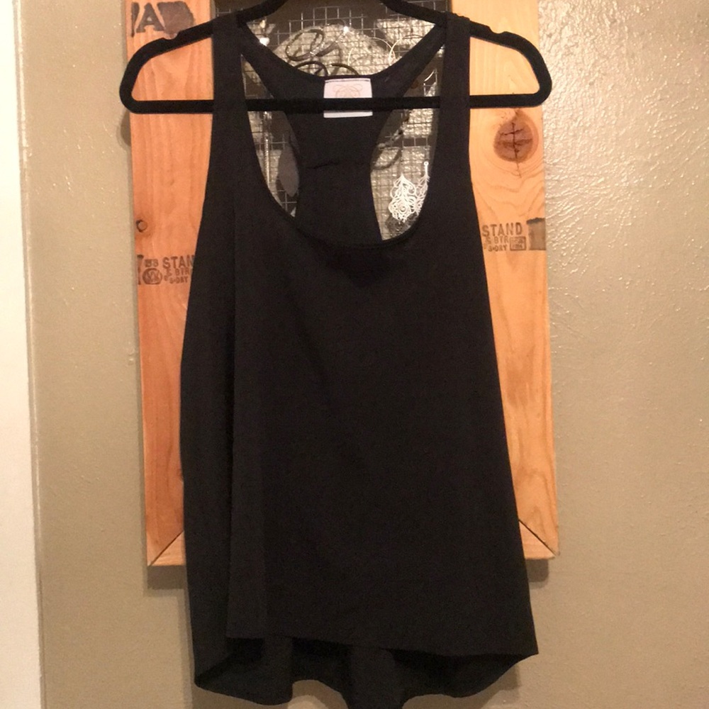 Black racer back tank     #86
